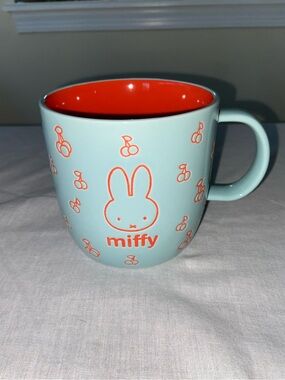 miffy Light Blue Mug with Bright Orange Interior and Print